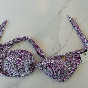 Kaari Blue Purple and White Bikini Top